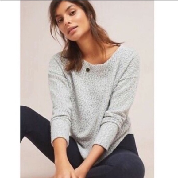 Saturday Sunday Anthropologie Gray White Leopard Print Pullover Sweater Size XS - Picture 3 of 15